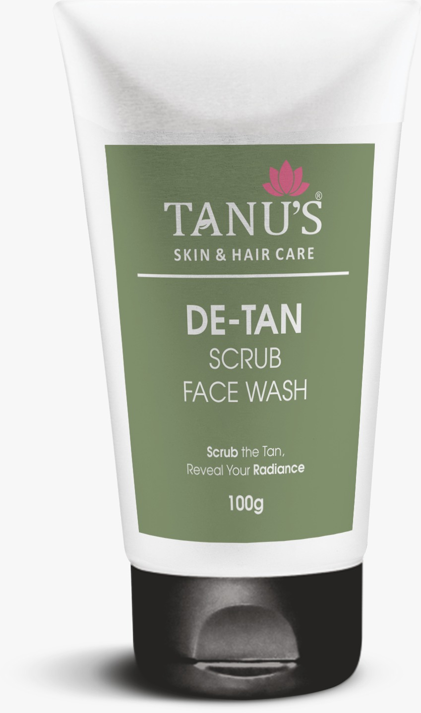 de tan scrub face wash