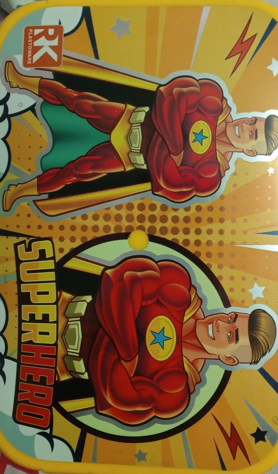Super man lunch box chartreuse yellow