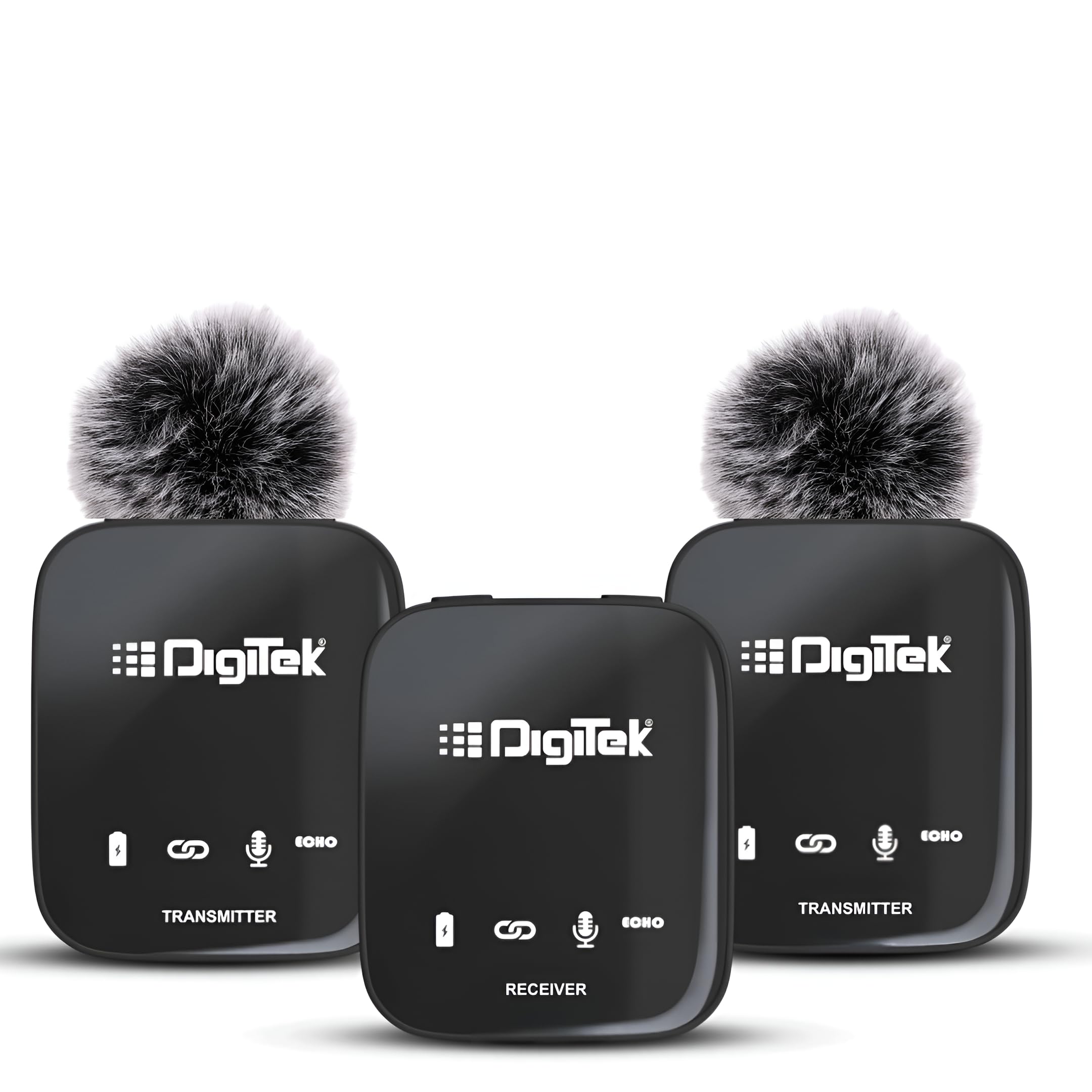 Digitek (DWM 101) Wireless Microphone System with ANC Noise Reduction, 360 Sound Capture, 100M Range, Upto 12 Hrs Working Time, for DSLR Camera, Android & iOS Smartphones, Seamless Audio Recording - Microphone | Buy online on ZillyBuy