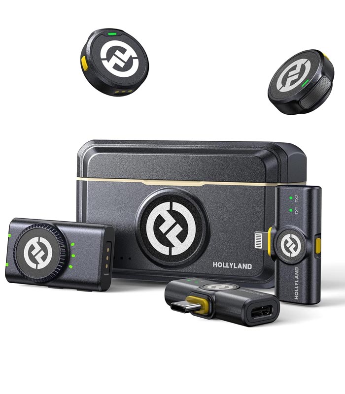 Hollyland Lark M2 Wireless Microphone for iPhone/Camera/Android/PC, 48kHz/24-bit High Fidelity Audio, 300m Range, Noise Cancelling, 40h Use, YouTube, Vlog, Streaming (2TX + 3RX + Charging Case) - Microphone | Buy online on ZillyBuy