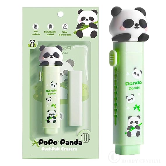 Retractable Rubber Stick Eraser for Students & Kids Adorable Panda Theme (Pack of 1) Perfect for School, Crafts & Homework - Stationery | Buy online on ZillyBuy