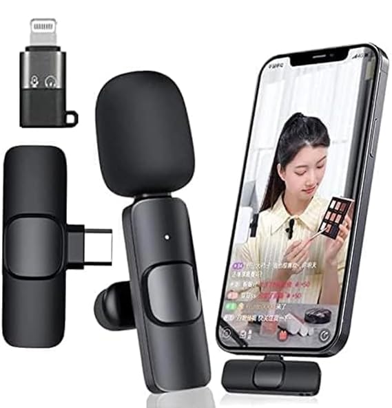 Wireless Lavalier Microphone for Smartphones, Clip-on Mini Mic with Noise Reduction (multi colour) - Microphone | Buy online on ZillyBuy