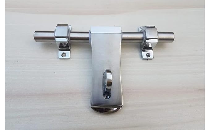 ADISON Handles with Kadi Set of 1 for Main Doors and Gates Silver Colour Stainless Steel Pack of 1 Set with Handle and Rod Style 2 | Silver - Hardware, Tools and Home Safety | Buy online on ZillyBuy