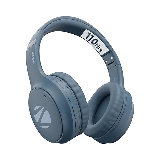 ZEBRONICS AEON Over Ear Wireless Headphone with 110h Battery Backup, Supports Bluetooth & AUX, Gaming Mode, ENC, Dual Pairing, Rapid Charging (Blue)