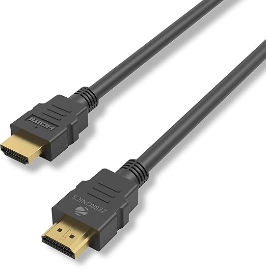 ZEBRONICS HAA5020, 2.0, HDMI Cable, with Ethernet, 4K @ 60Hz UHD, 5 Meter (16.5ft), 18 Gbps High Speed Transmission, Supports Dolby, DTS, 3D, ARC, CEC, 24K Gold-Plated, Male-to-Male