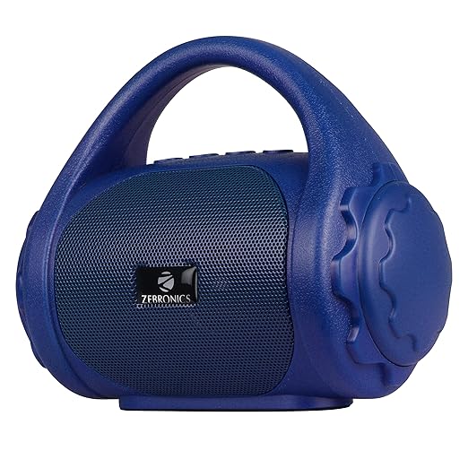 Zebronics County 3W Wireless Bluetooth Portable Speaker with Supporting Carry Handle, USB, SD Card, FM & Call Function (Blue)