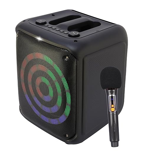 ZEBRONICS Thump 300 Portable Bluetooth 5.0 Speaker with 30W Output, 8 inch Speaker Driver, Voice Changing Wireless Mic, TWS Function, RGB LED Lights with Control Button, Karaoke