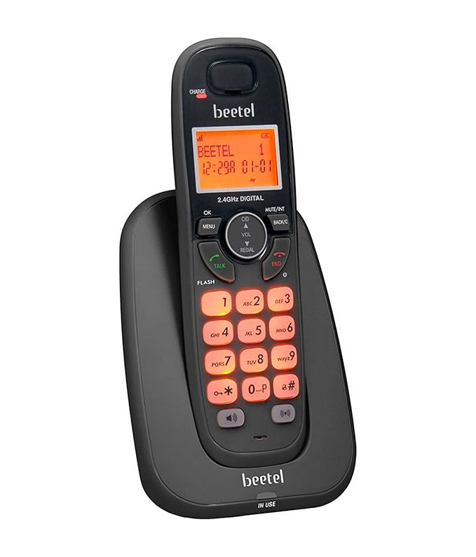 Beetel X70 Cordless Landline Phone, 2.4GHz, 2 Way Speakerphone, Volume Adjustment- Black - Mobile Phone | Buy online on ZillyBuy