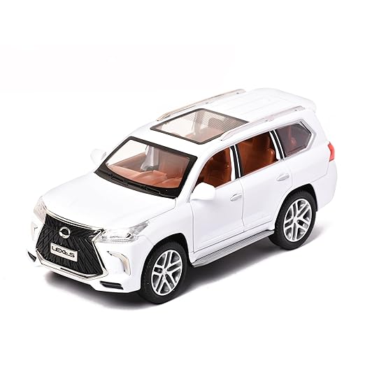 Braintastic 1:24 Scale Lexus 570 SUV Metal Diecast Model Pull Back Friction Toy Car with Openable Doors,Sound and Light (White) - Toys and Games | Buy online on ZillyBuy