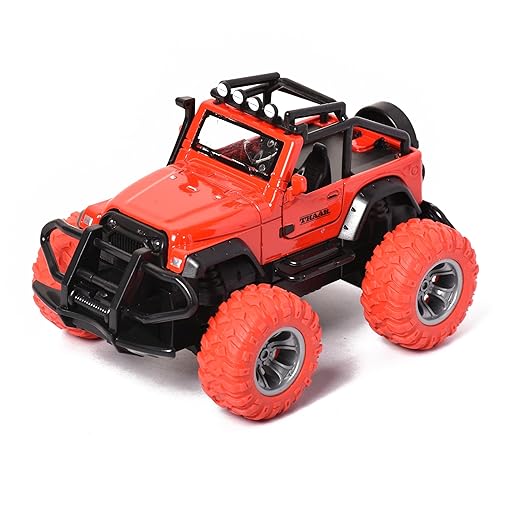 Braintastic Pullback Friction Thaar Jeep Model Diecast Metal Car with Openable Doors, Light & Music, 1:32 Scale Toy car for Kids (Thar Red Color) - Toys and Games | Buy online on ZillyBuy