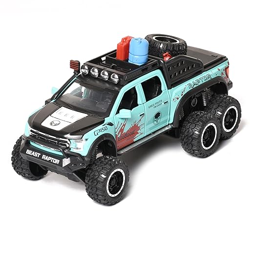 Braintastic Ford Raptor F150|Pull Back Diecast Car| Spray Metal Model Pickup Car| Openable Doors, Sound and Light|1:24 Scale Model Toy Car|Gift for Kids|Green - Toys and Games | Buy online on ZillyBuy