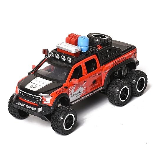 Braintastic Ford Raptor F150|Pull Back Diecast Car| Spray Metal Model Pickup Car| Openable Doors, Sound and Light|1:24 Scale Model Toy Car|Gift for Kids|Red - Toys and Games | Buy online on ZillyBuy