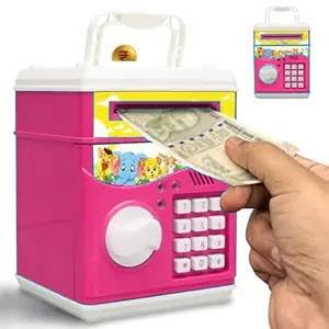Braintastic ATM Bank for Kids, Battery Operated, Password Protected, Auto Door with Light and Music (Pink) - Toys and Games | Buy online on ZillyBuy