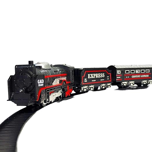 Braintastic Battery Operated Toy Train Set with Engine, 1 Locomotive,14 Sets of Tracks,1 Boxer and1 Passenger Car Railway-19 Pcs, Medium Size with Headlight - Toys and Games | Buy online on ZillyBuy