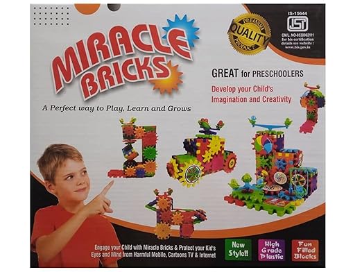 Braintastic 202 Pieces Miracle Bricks Motorized Spinning Gear Building Block Toy Sets Interlocking Learning And Educational Game For Kids (Miracle Bricks 202)|Multicolor - Toys and Games | Buy online on ZillyBuy