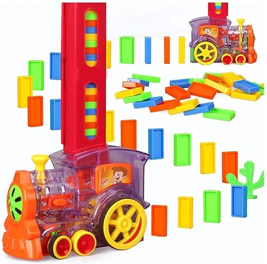 Braintastic Domino Train Set of Premium Pack of 40 Dominoes with Light Sound Building Blocks Stacking Tile, Stylish & Comfortable, Decorative Game Toys for Kids - Toys and Games | Buy online on ZillyBuy