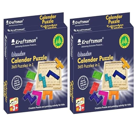 Braintastic Birthday Return Gifts (Pack of 2) Wooden Jigsaw Calendar Puzzle, Travel Board Game,Art & Craft Party Pack Return Favors for Kids-3-6 yrs(12 Colors & Puzzle Game per Pack) - Toys and Games | Buy online on ZillyBuy