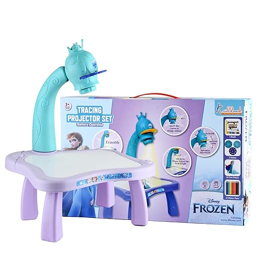 Kriiddaank Plastic Frozen Drawing Kids Projector Set Painting Desk Table with Patterns & Colorful Water Pens Table Lamp for Better Creativity & Education Board Game for Kids - Toys and Games | Buy online on ZillyBuy
