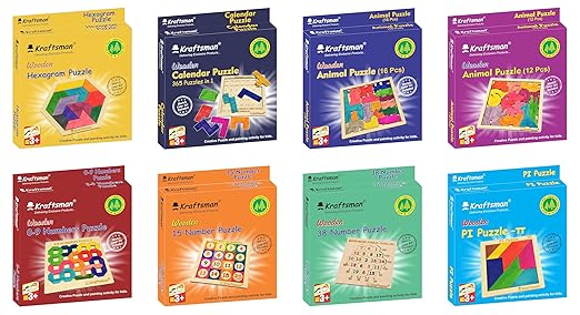 Braintastic Wooden Jigsaw Assorted Puzzle-Pack of 24(3x8 DIY), Build, Color, Play, Art & Craft Birthday Return Gifts, Party Pack Return Favors for Kids 4+ Year with 12 Colors Each Puzzle - Toys and Games | Buy online on ZillyBuy