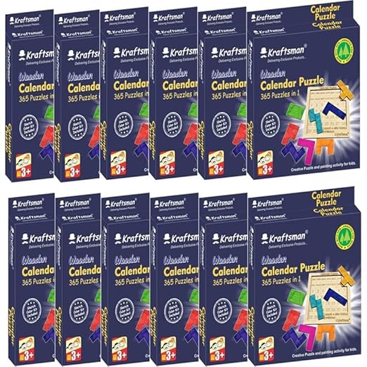 Braintastic Wooden Jigsaw Puzzle Travel Board Game Learning & Creative Educational Intelligence Brain Games Sorting Puzzle Toys for Kids (Calendar Puzzle PO12) - Toys and Games | Buy online on ZillyBuy
