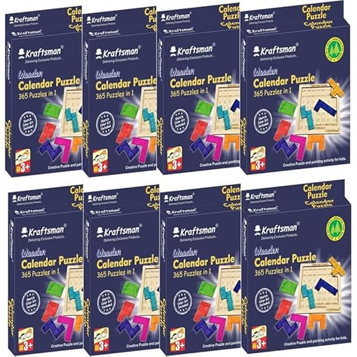 Braintastic Birthday Return Gifts (Pack of 8) Wooden Jigsaw Calendar Puzzle, Travel Board Game,Art & Craft Party Pack Return Favors for Kids-3-6 yrs(12 Colors & Puzzle Game per Pack) - Toys and Games | Buy online on ZillyBuy