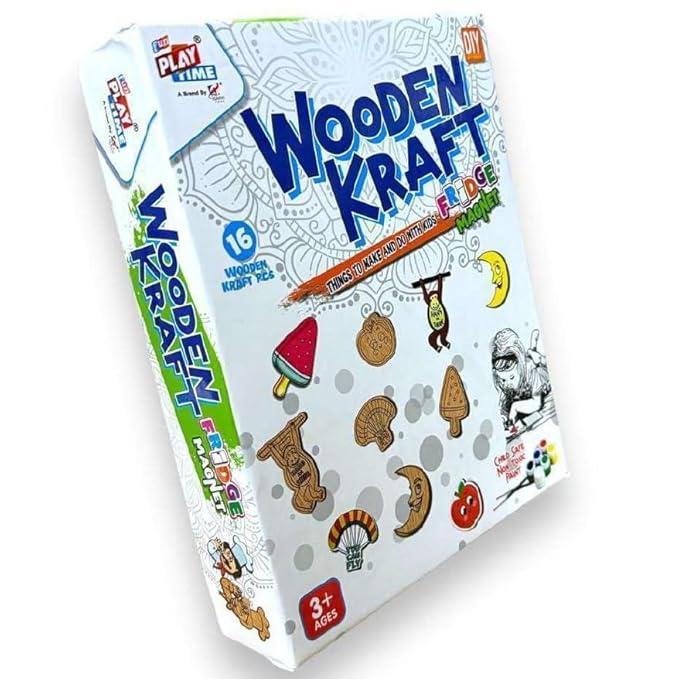 Braintastic Wooden Craft DIY Fridge Magnets|Learning Toy Painting Brush, Magnets, Wooden Raw Objects|Art & Craft, Creative, Fun & Activity Kit| Fun Learning|3+Year Kids - Toys and Games | Buy online on ZillyBuy