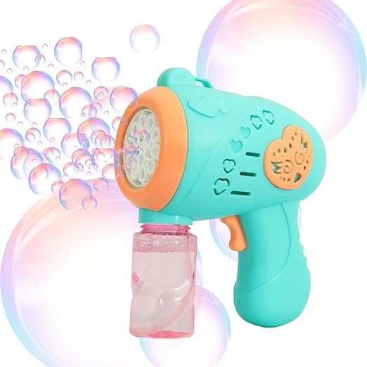 Braintastic Bubble Machine Gun 5000+ Bubbles Per Minute with Light and Bubble Solution Leak-Proof Fully Automatic Indoor Outdoor Play for Kids - Toys and Games | Buy online on ZillyBuy