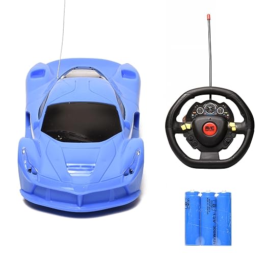 Braintastic Rechargeable Steering Remote Control High Speed Racing Sports Car with LED Headlights 1: 18 Scale Kids (Blue) - Toys and Games | Buy online on ZillyBuy