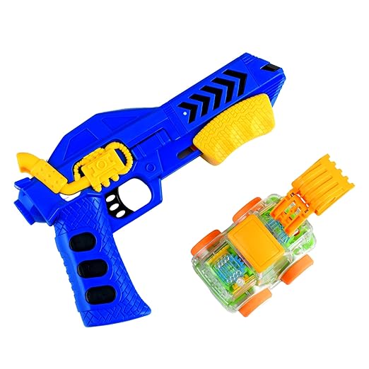 Braintastic Car Launcher Transparent Gear Toy Gun Catapult Car Shooting Activity Game for Kids 3+ Years (Blue) - Toys and Games | Buy online on ZillyBuy