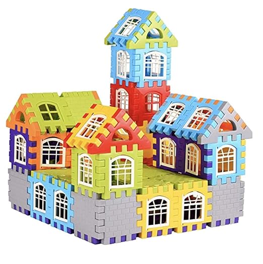 Braintastic Multi Colored Mega Jumbo Happy House Building Block with Attractive Windows and Smooth Rounded Edges Blocks for Kids (Building Blocks 72 Pcs) - Toys and Games | Buy online on ZillyBuy