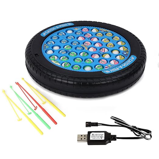 Braintastic Rechargeable Fishing Game Fish Catching Game Toy 45 Fishes with Big Round Pond & Fish 4 Catching Sticks for Kids (Blue) - Toys and Games | Buy online on ZillyBuy