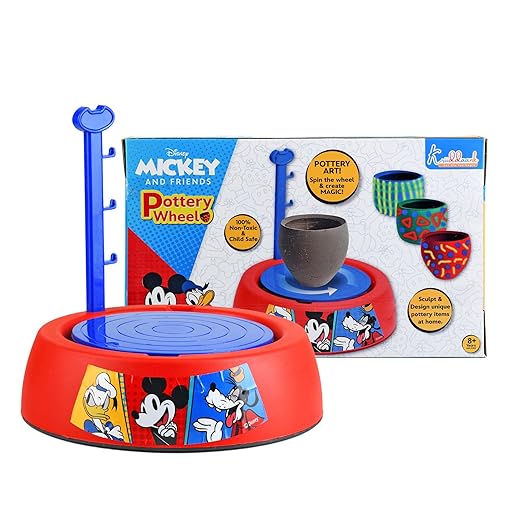 Kriiddaank Mickey Kids Pottery Wheel Battery Operated With Molding Clay & Painting Kit Set Learning And Education Multicolor Board Game Toys For Kids (Mickey) - Toys and Games | Buy online on ZillyBuy