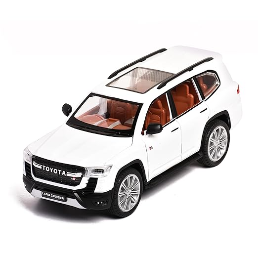 Braintastic Model Diecast Car Toy Vehicle Pull Back Friction Car with Openable Doors Light & Music Toys for Kids Age 3+ Years (Land Cruiser White) - Toys and Games | Buy online on ZillyBuy