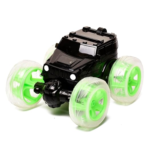 Braintastic 4x4 Off-Road Acrobat Hummer Rechargeable Remote Control RC Acrobatic 360 Degree Stunt Twisting Car with 5D Colorful Lights & Music Toys for Kids 5+Years (Black Green) - Toys and Games | Buy online on ZillyBuy