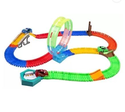 Braintastic 2 Magic Race car with 238 Bend Flex and Glow Tracks, Plastic Magic 14 Feet Long Flexible Tracks Car Play Set for Kids - Toys and Games | Buy online on ZillyBuy