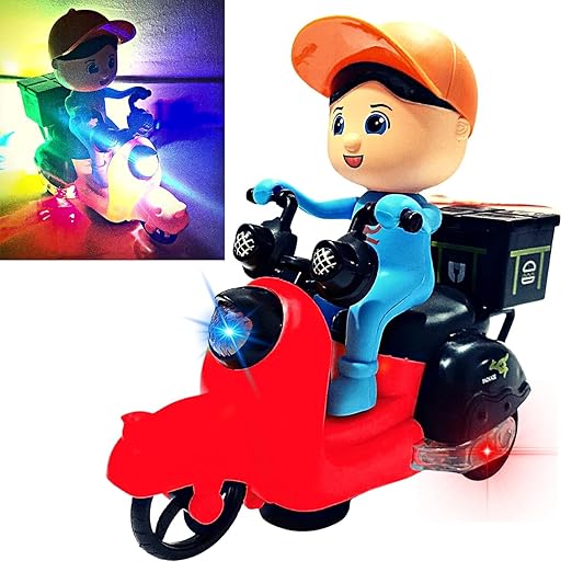 Braintastic Food Delivery Scooter Cartoon Shape Lights & Sound Action Motorcycle Tricycle Vehicle Toys for Kids - Toys and Games | Buy online on ZillyBuy