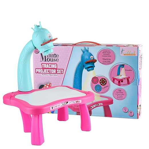 Minnie Mouse Drawing Kids Projector Set Painting Desk Table with Patterns & Colorful Water Pens Table Lamp for Better Creativity & Education Board Game for Kids - Toys and Games | Buy online on ZillyBuy