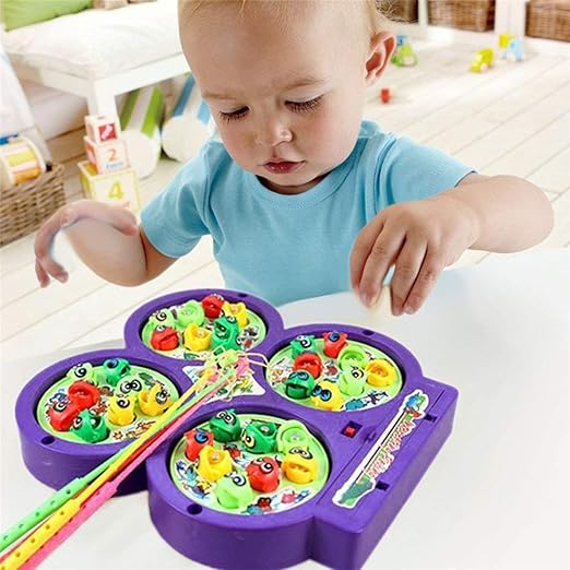 Braintastic Smart Fishing Magnetic Fish Catching Game, 32 Pieces, 4 Rotating Ponds with Music, Ages 5+ - Toys and Games | Buy online on ZillyBuy