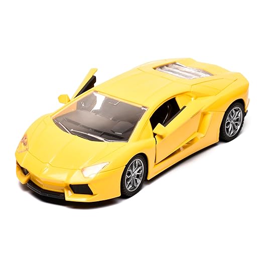 Braintastic Rechargeable Remote Control Speed Racer High Speed Racing Sports RC Car with LED Headlights Open Door 1: 18 Scale Fast RC Vehicle Toy for Kids 3+ Years (Yellow) - Toys and Games | Buy online on ZillyBuy