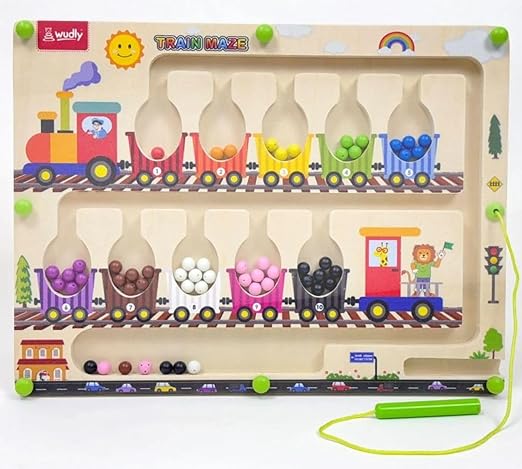 Braintastic Montessori Magnetic Color and Number Maze Board Puzzle Toy,Learning and Educational Birthday Gifts for Toddlers (Icecream Maze) - Toys and Games | Buy online on ZillyBuy