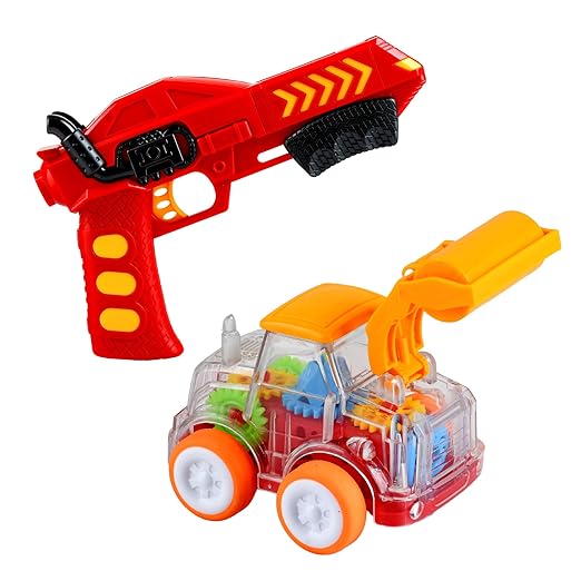 Braintastic Car Launcher Transparent Gear Toy Gun,Catapult Car Shooting Activity Game for Kids 3+ Years (Red) - Toys and Games | Buy online on ZillyBuy