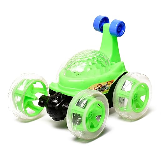 Braintastic Rechargeable Remote Control Jungle Safari RC Acrobatic 360 Degree Spiral Spin Twisting Stunt Car with Colorful Lights & Music Toys for Kids 5+Years (Green) - Toys and Games | Buy online on ZillyBuy