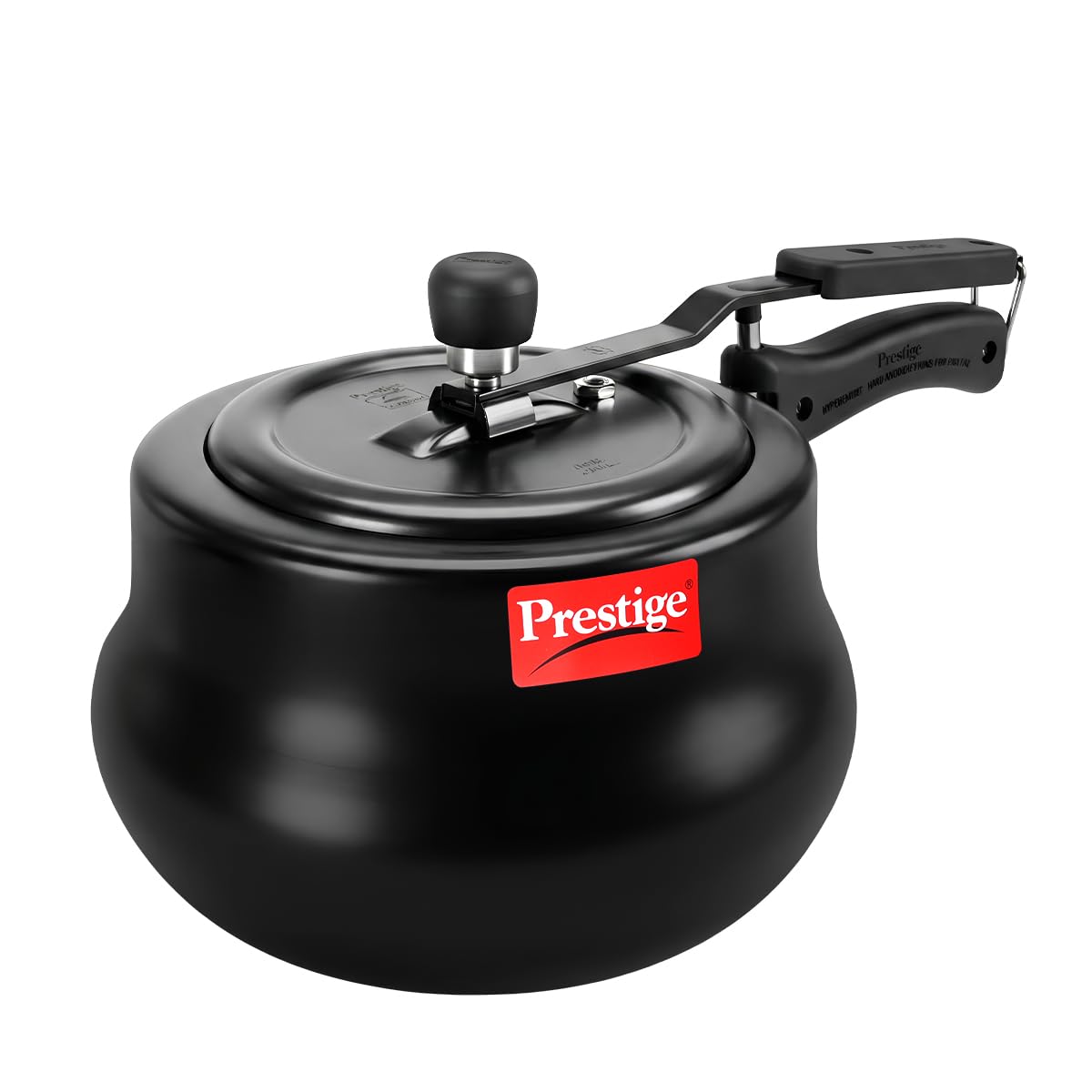 Prestige 3 Litre Hard Anodized Nakshatra Plus Inner Lid Pressure Cooker | Handi | Deep Lid for Spillage Control | Anti-Bulge Base | Metallic Safety Plug | Gas and Induction Compatible |5Y Warranty | ISI black