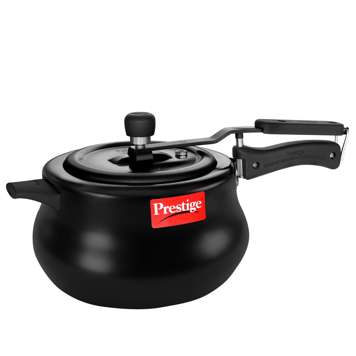 Prestige 5 Litre Hard Anodised Nakshatra Plus Svachh Innerlid Pressure Cooker|Deep lid for spillage control|Gas and Induction Compatible|Metallic Safety Plug|5 years warranty|ISI Certified black