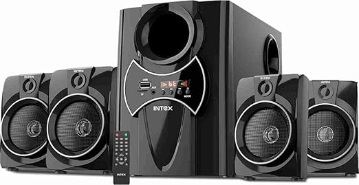 Intex 2650 Pro Auxiliary, Bluetooth Deep Bass Home Theater with Subwoofer 4.1 Channel with 70W Premium Signature Sound, Multiple Connectivity Modes, Master Remote and Sleek Finish (Black) black
