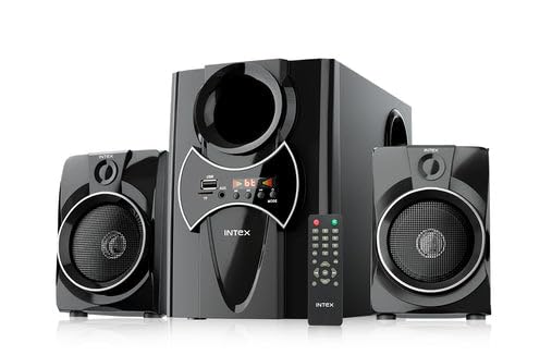 Intex 2100 Pro FMUB | 2.1 CH 55W Multimedia Bluetooth Speaker with Powerful Bass, and FM, USB, AUX and Remote