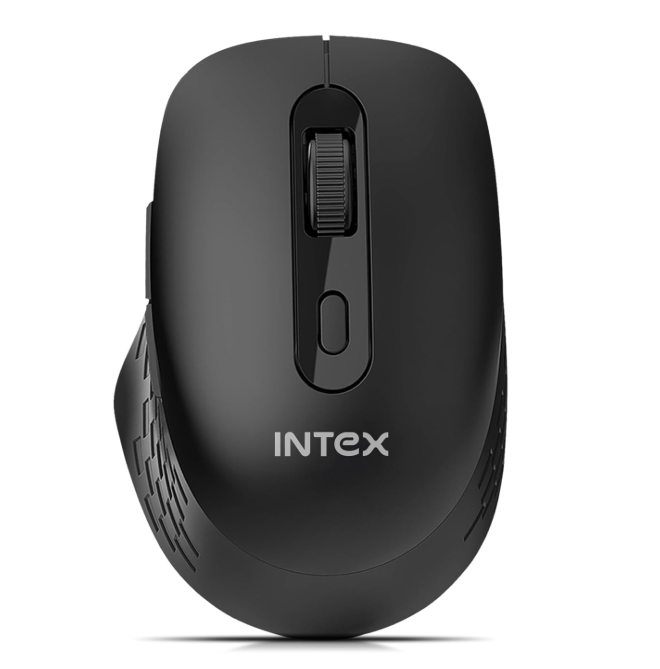 Intex Flow 2.4GHz Wireless Mouse | Upto 1600 DPI Resolustion | 6 Buttons | 10 Million Button & Smooth Scrolling | Silent Clicks & Auto Slip Mode | 10M Working Range | Nano Reciver (Black) black