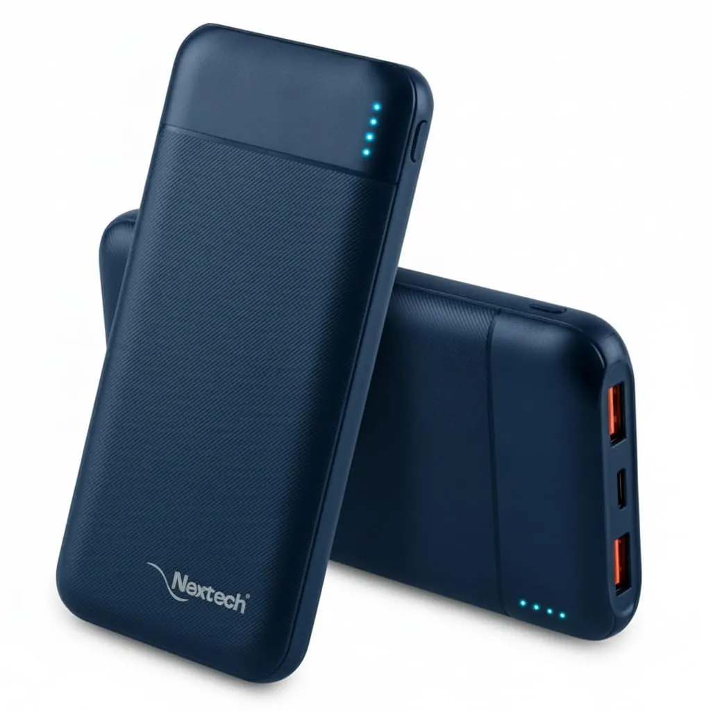 Nextech Slender PDQC 22.5W | 10000mAh | Made in India | Fast Charging Powerbank | Ultra Slim Power Bank | Type-C PD and QC 3.0 USB Output | Compact PowerBank for Smartphones | Blue