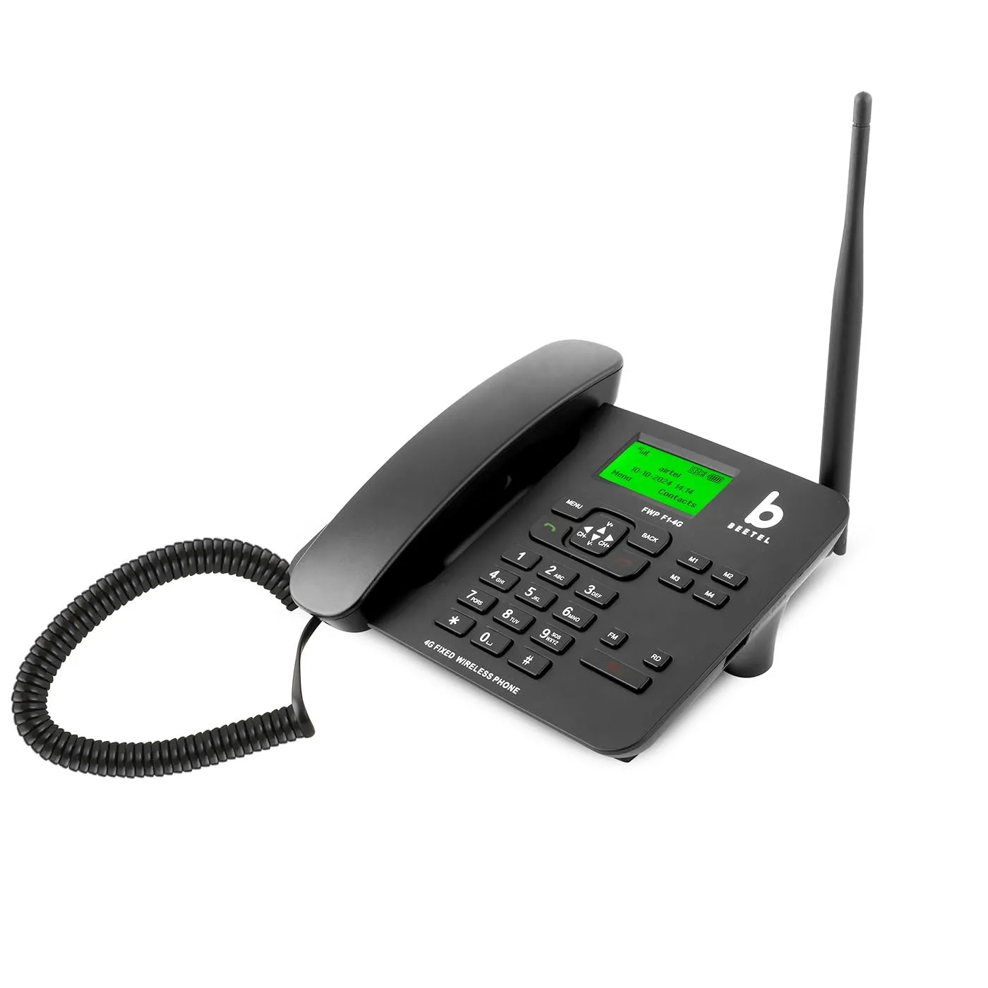 Beetel F1 4G Fixed Cordless Landline Phone,Supports 4G Volte,LCD Display,Speed Dial,Two Way Speaker Phone & Adjustable Volume,Supports Hotline Function,Alarm,4 Direct Memory Keys,MP3 Player,SOS(Black)