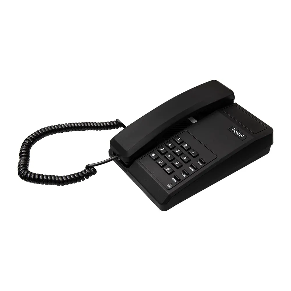 Beetel B11 Corded Landline Phone, Ringer Volume Control, LED for Ring Indication, Wall/Desk Mountable, Classic Design, Clear Call Quality, Mute/Pause/Flash/Redial Function (Made in India)(Black)(B11)